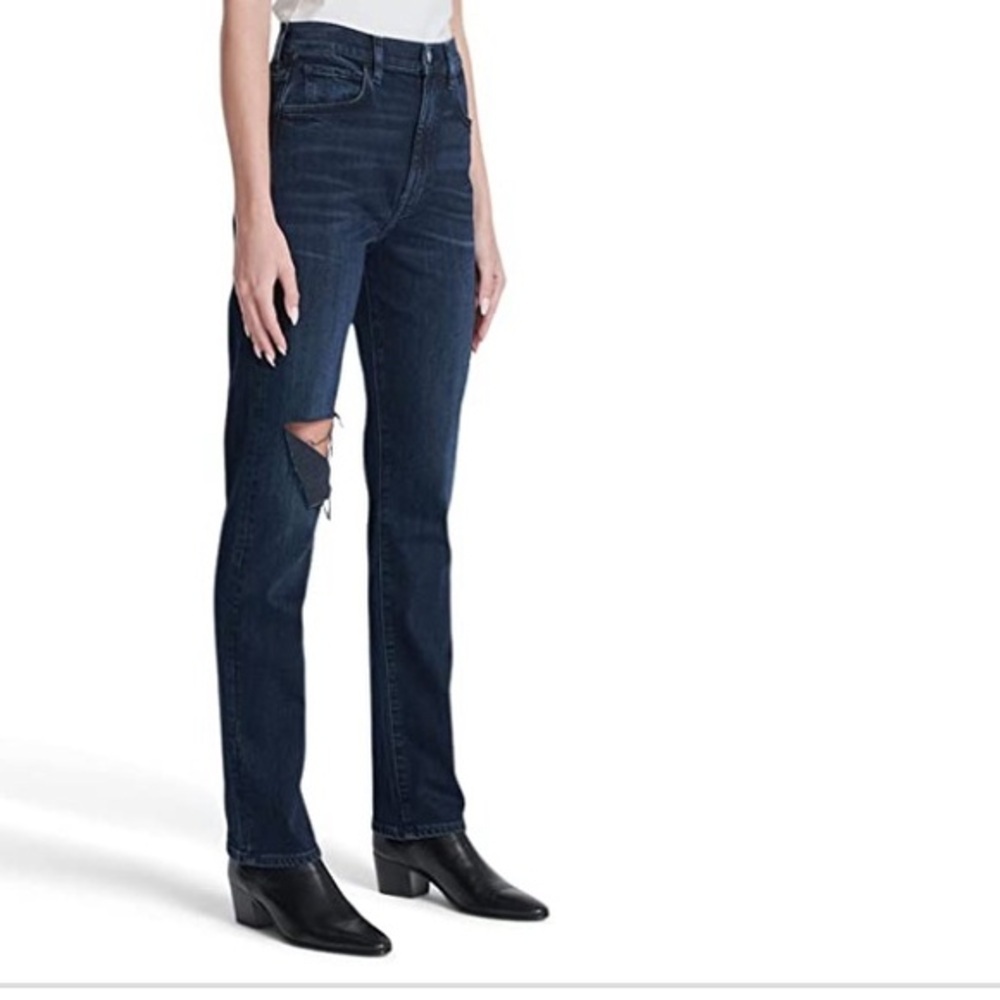 Seven 7 for all mankind‎ dark wash Sunbeam Easy Slim ripped distressed jeans 28